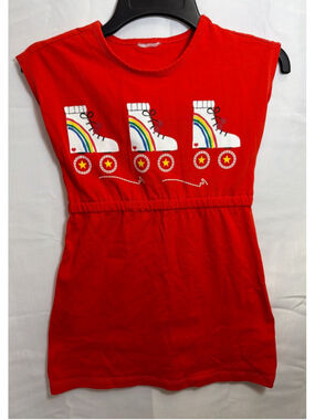 Girls Rainbow Roller Skate Casual Novelty Dress Skater Whimsical Retro Style